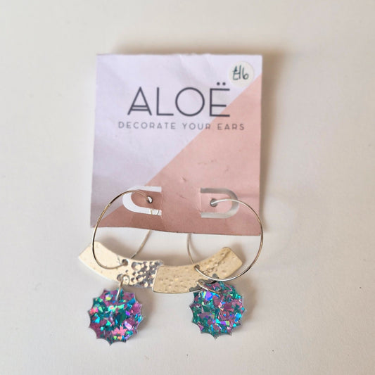 Silver Arch confetti stud earrings
