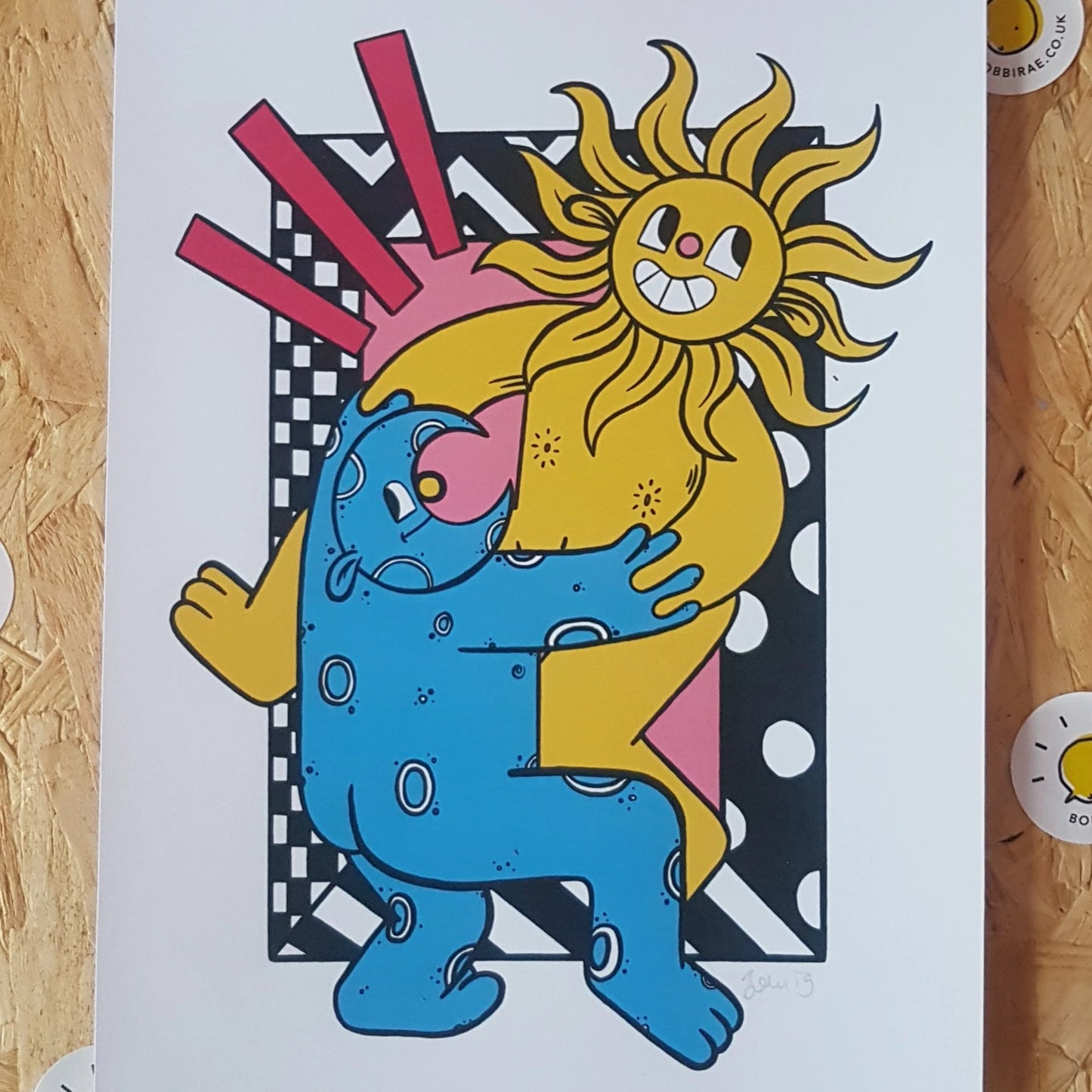 A4 Sun and Moon dance print