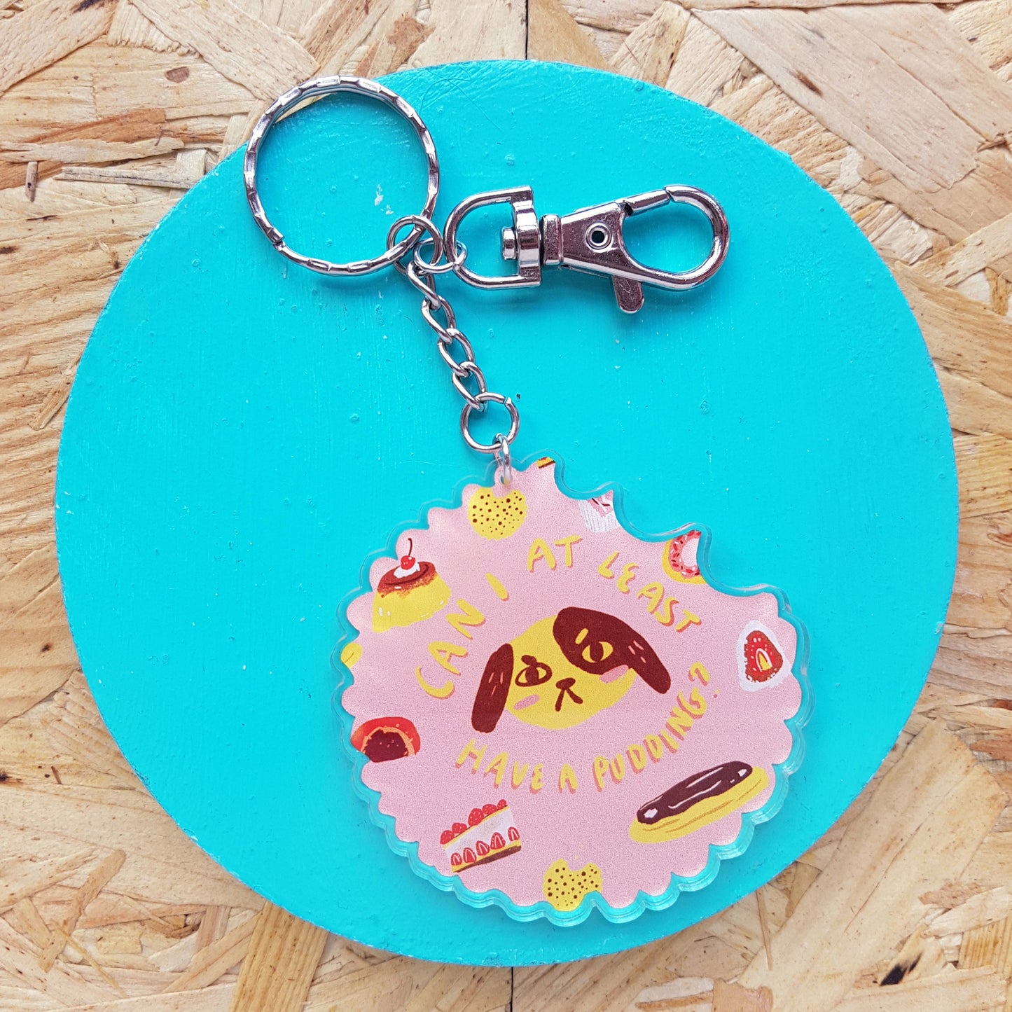 Pudding Pooch Recycled Acrylic Keyring