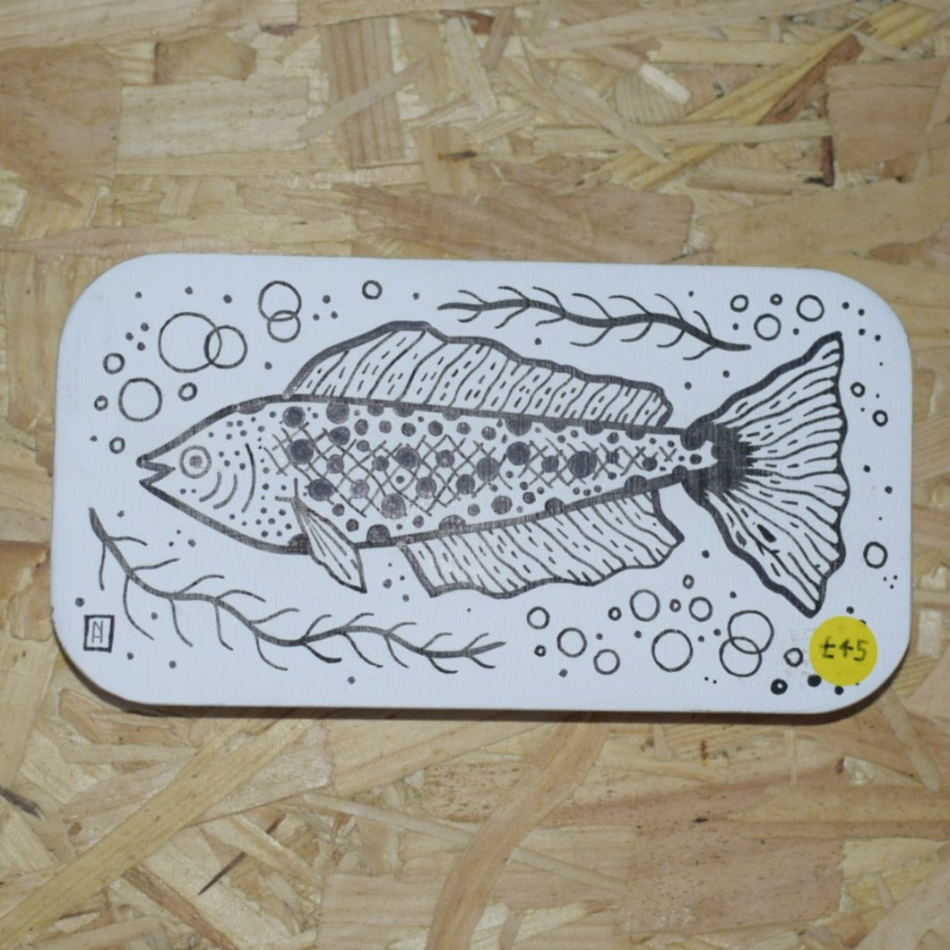 Woodblock fish illustration