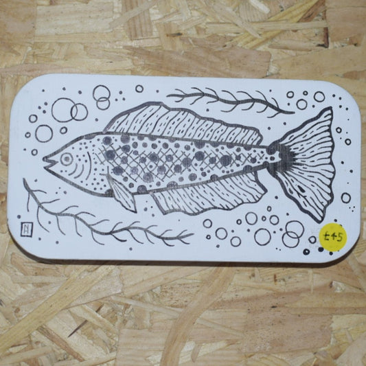 Woodblock fish illustration