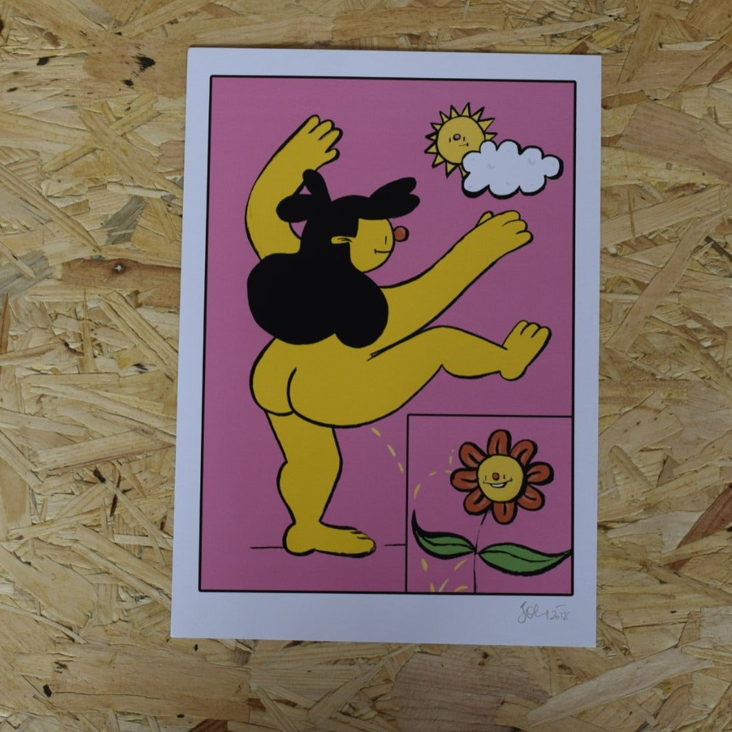 A4 Outdoor naked yoga print 