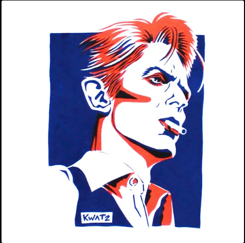 David Bowie print close up