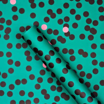 Green dot  wrapping paper