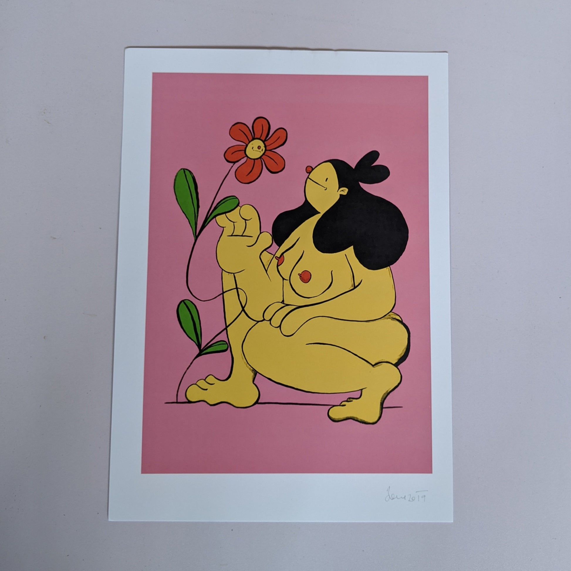 Naked flower girl print