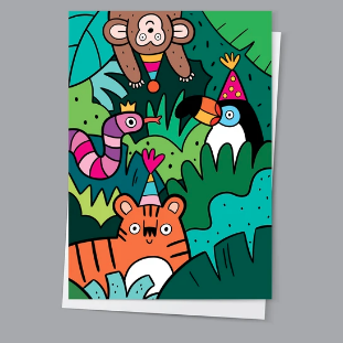 Jungle party card