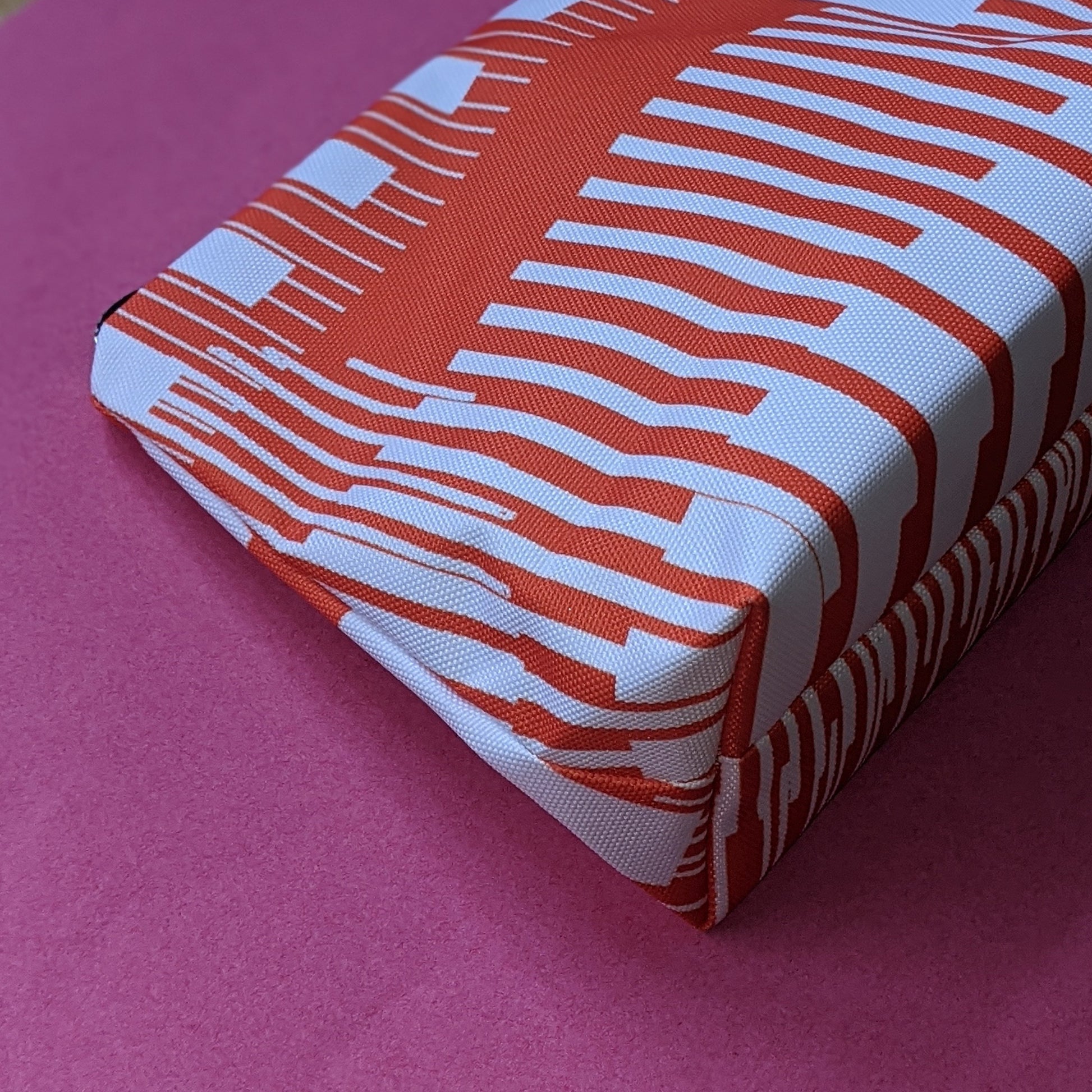 Red & white striped pouch