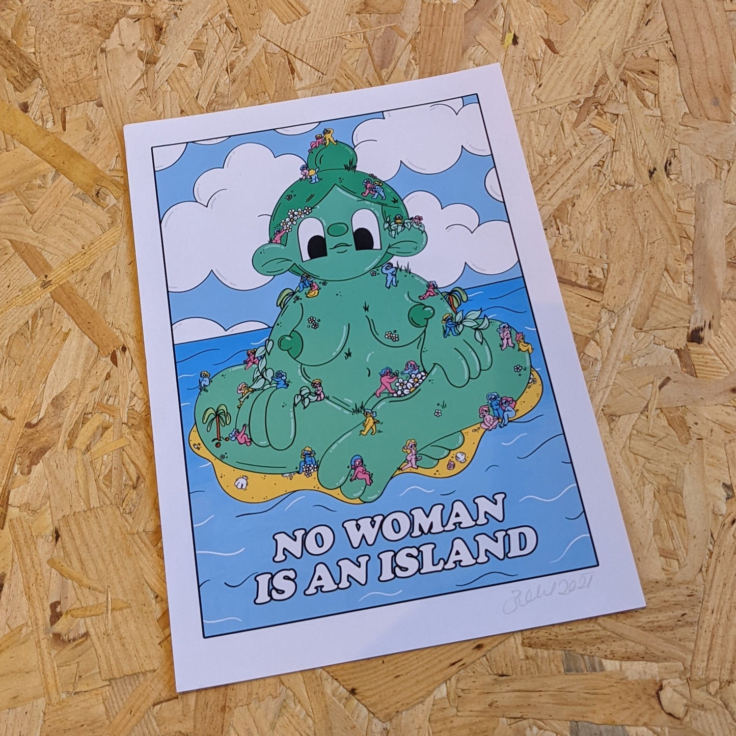 No woman is an island print
