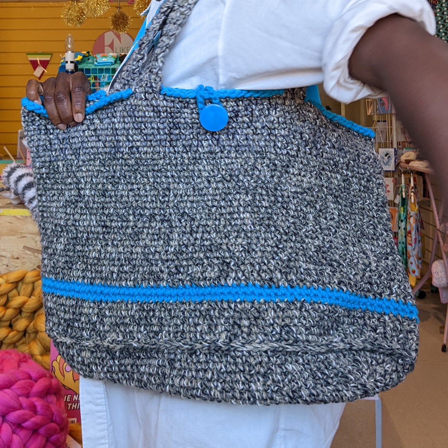 Crochet oversized shoulder bag