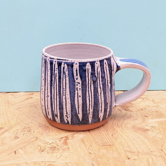 Relief pattern ceramic mug handmade in leeds