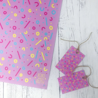 Pink Multi wrapping paper
