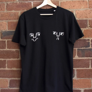 Face off print t-shirt in black 