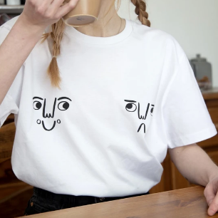 Face off print t-shirt in white