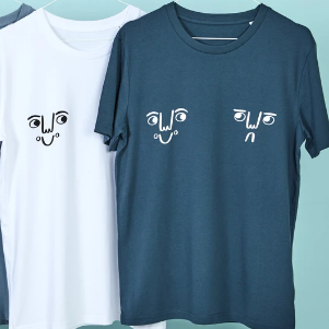 Face off print t-shirt in teal