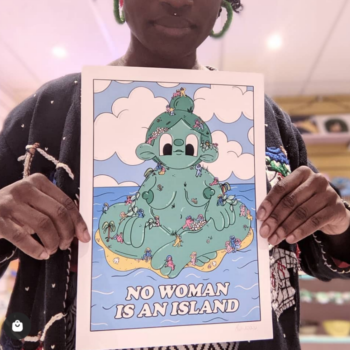 No woman is an island print