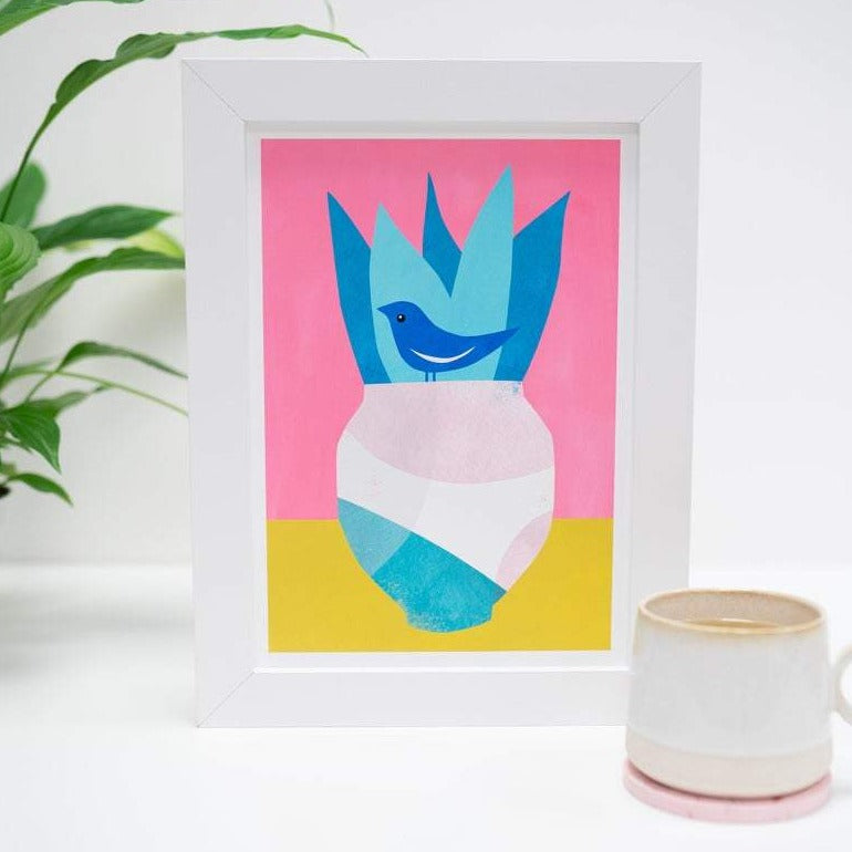 A4 Vase & Bird print