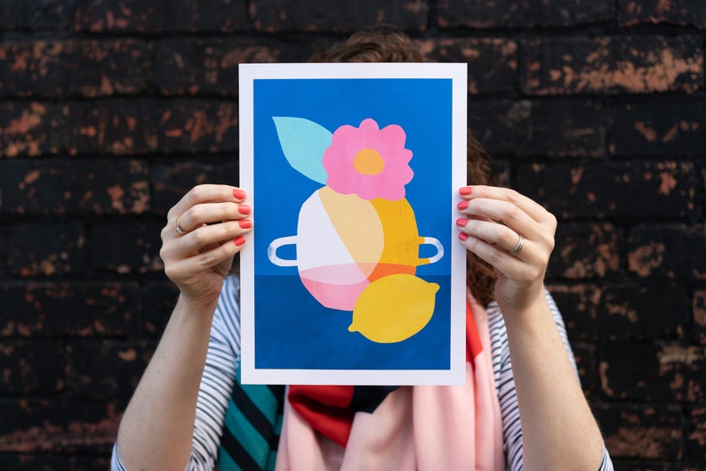 A4 Vase & Lemon print