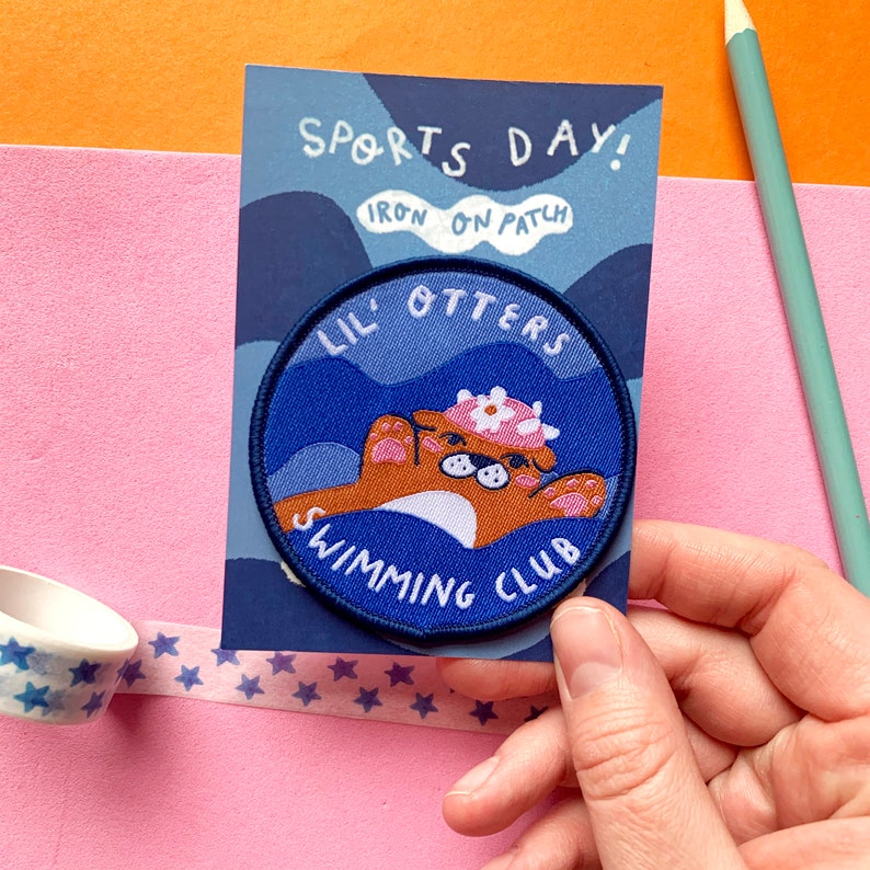 Lil' Otters Swimming Club Iron On Patch